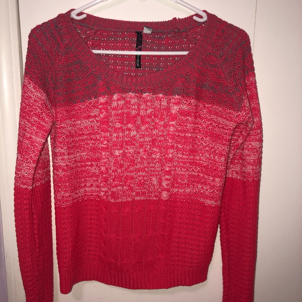 pink block sweater